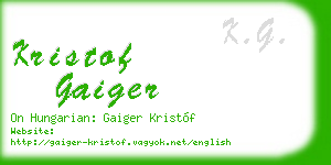 kristof gaiger business card
