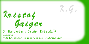 kristof gaiger business card